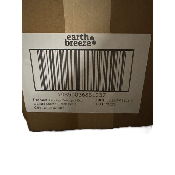 Lot of 3 - Earth Breeze Laundry Detergent Sheets Fresh Scent - 60 loads each - Picture 6 of 6